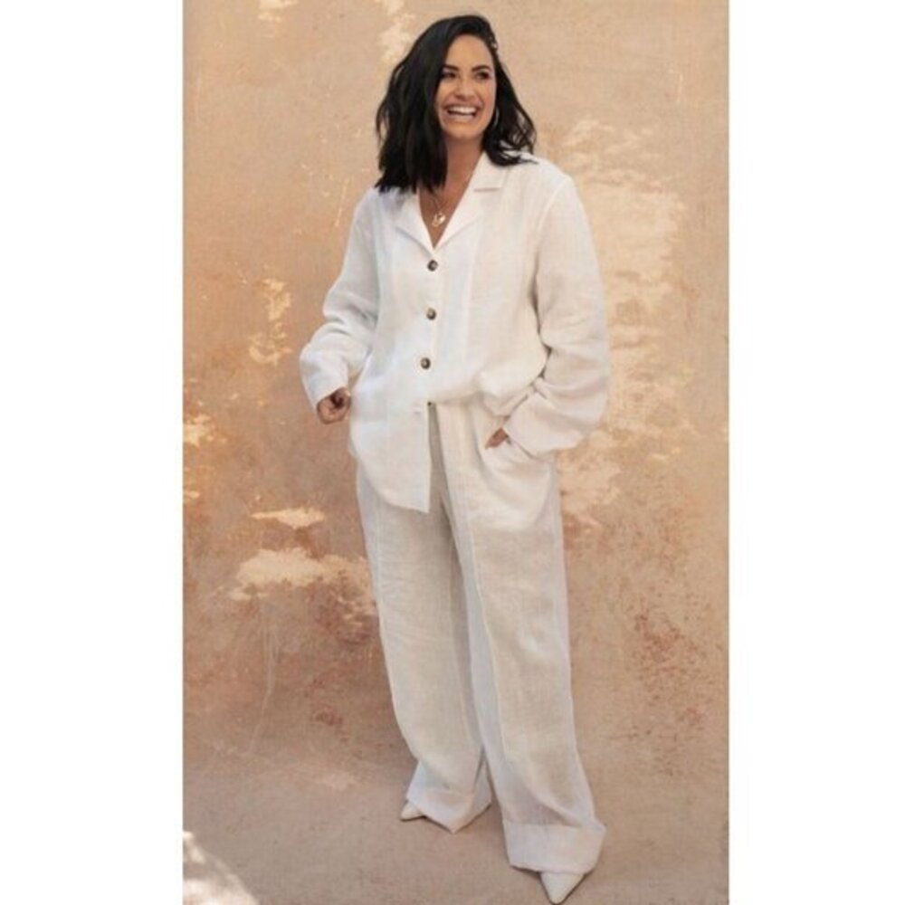 SLEEPER Linen Pants Paper White